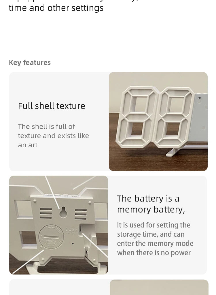 Kreatx 3D LED Wall Clock